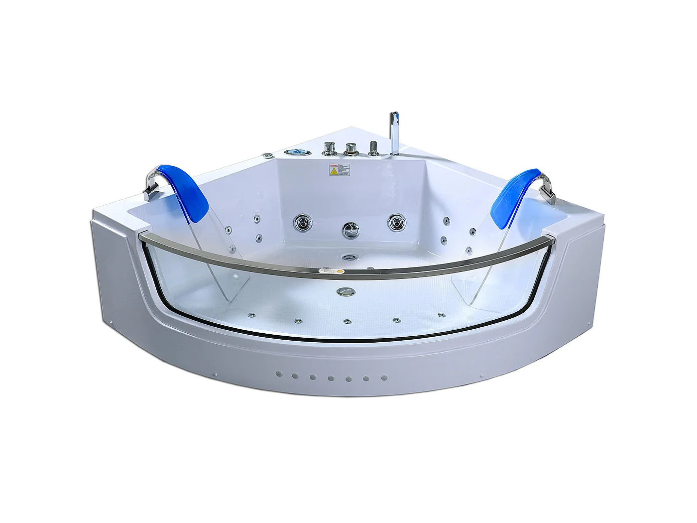 Baignoire hydromassage blanc pompe double 152 X 152 cm 19 jets – Calliope