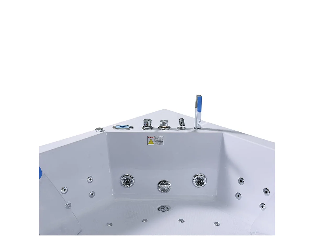Baignoire hydromassage blanc pompe double 152 X 152 cm 19 jets – Calliope