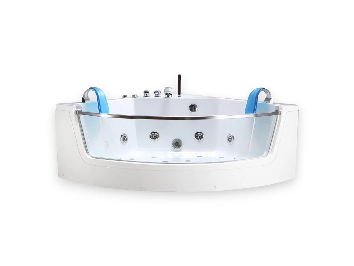 Baignoire hydromassage blanc pompe double 152 X 152 cm 19 jets – Calliope