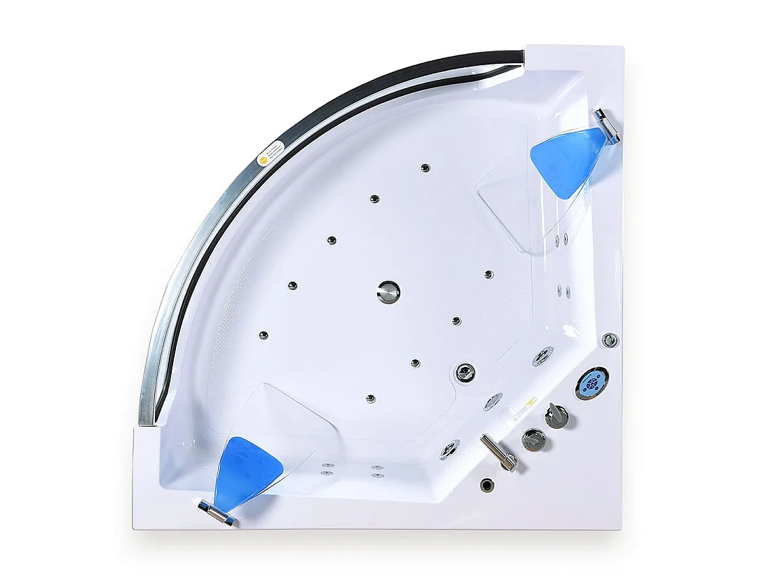 Baignoire hydromassage blanc pompe double 152 X 152 cm 19 jets – Calliope