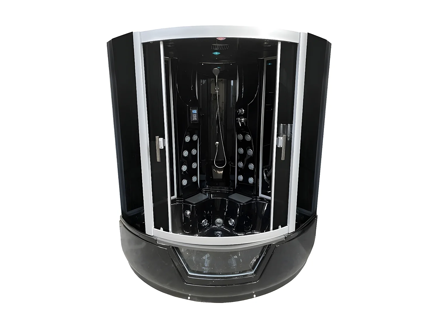 Baignoire Balnèo Douche Chromothérapie 150 X 150 cm noir – Black Narciso