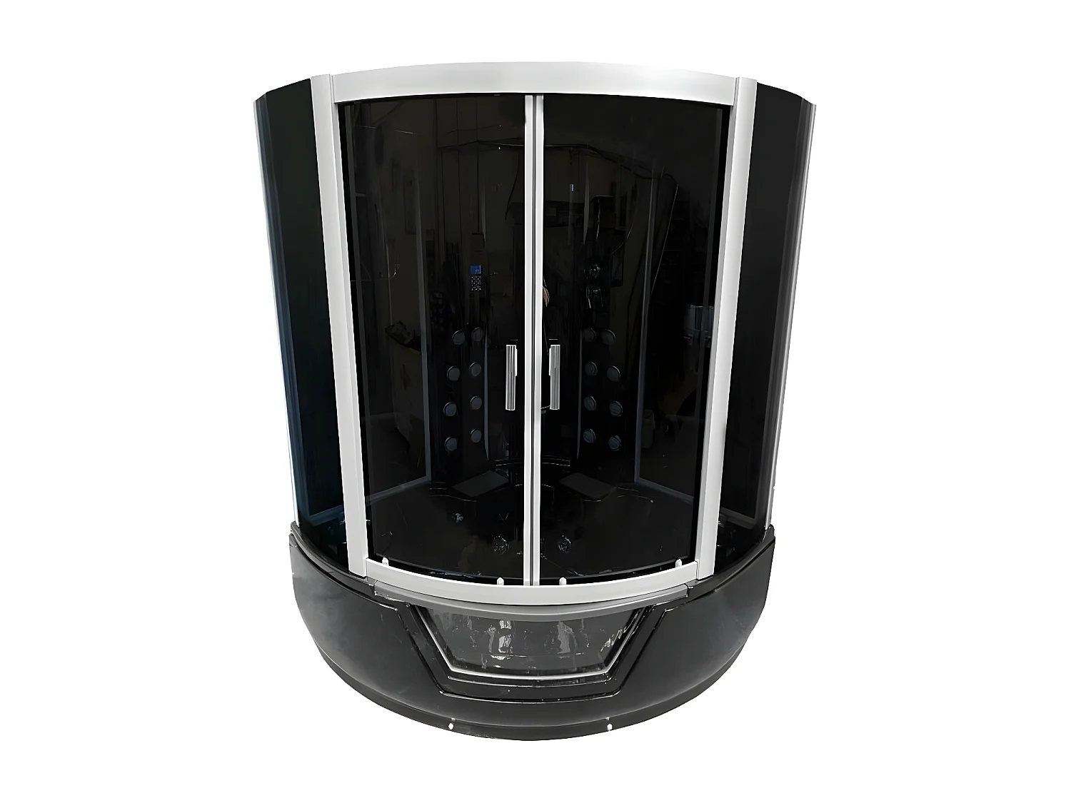 Baignoire Balnèo Douche Chromothérapie 150 X 150 cm noir – Black Narciso