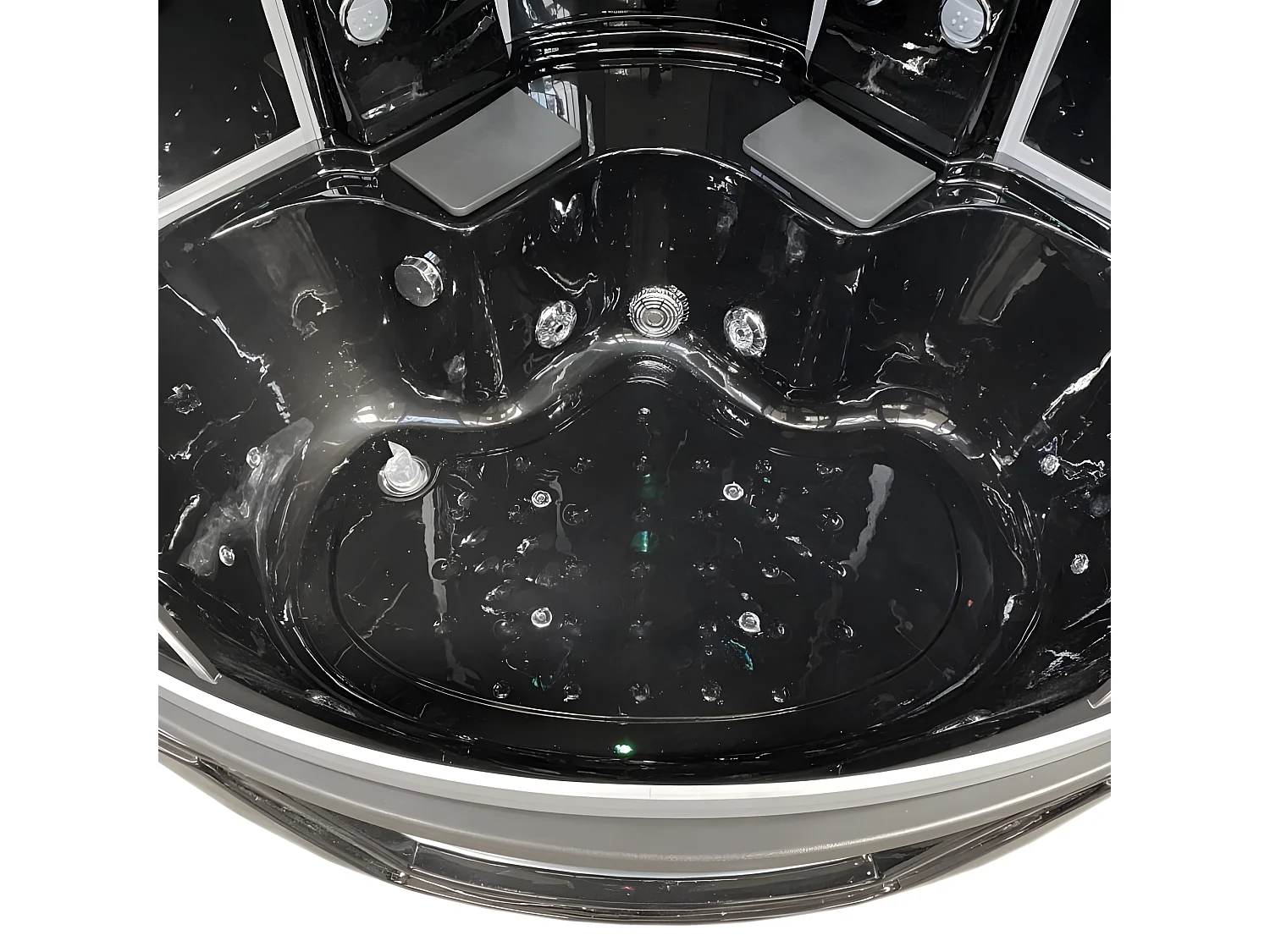 Baignoire Balnèo Douche Chromothérapie 150 X 150 cm noir – Black Narciso