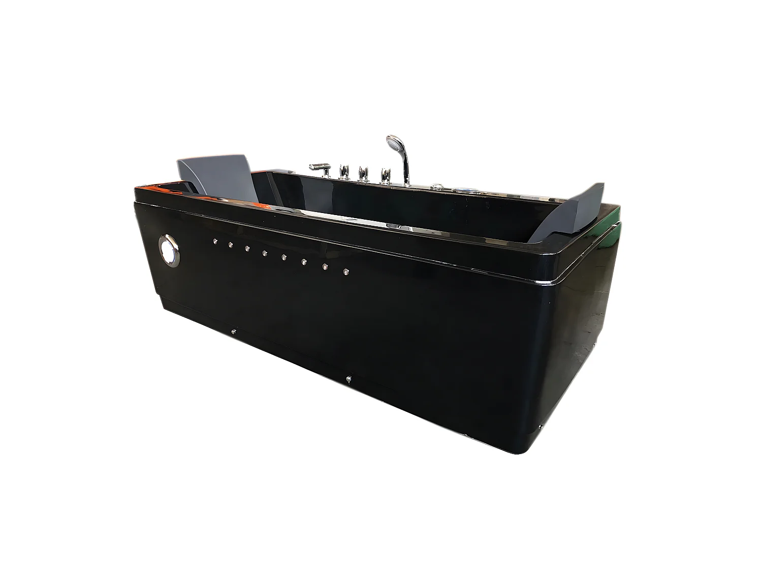 Baignoire Balnéo Noir 180 X 85 cm Double Pumpe Air et Eau 20 jets – Rose
