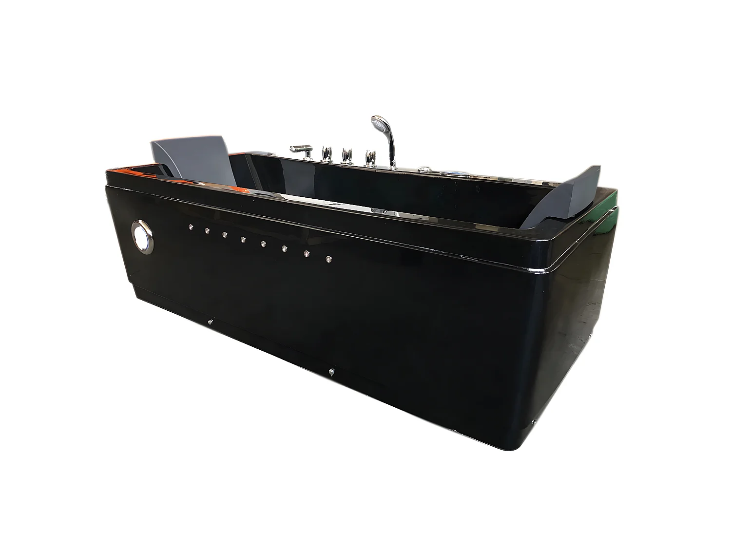 Banheira de Hidromassagem Preta 180 X 85 cm Bomba Dupla 20 Jatos - Rose