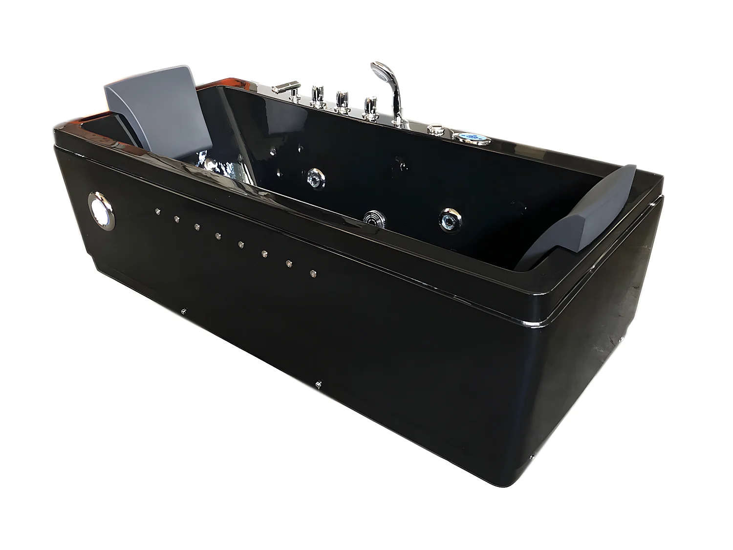 Banheira de Hidromassagem Preta 180 X 85 cm Bomba Dupla 20 Jatos - Rose