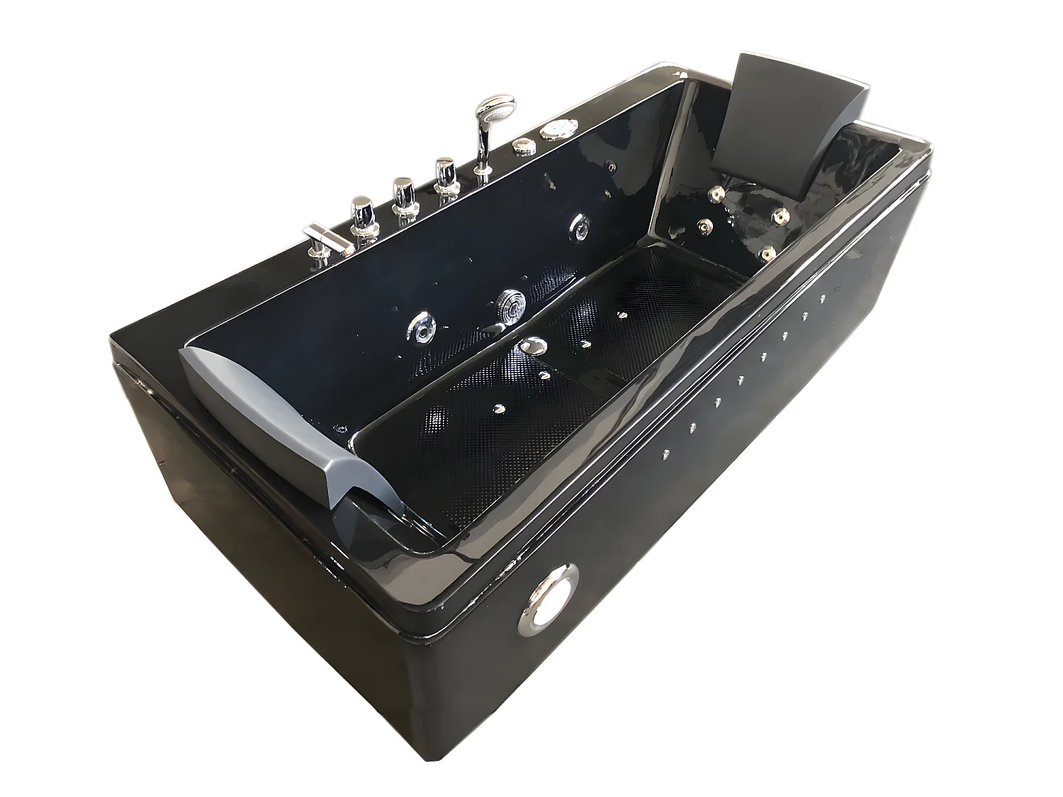 Banheira de Hidromassagem Preta 180 X 85 cm Bomba Dupla 20 Jatos - Rose