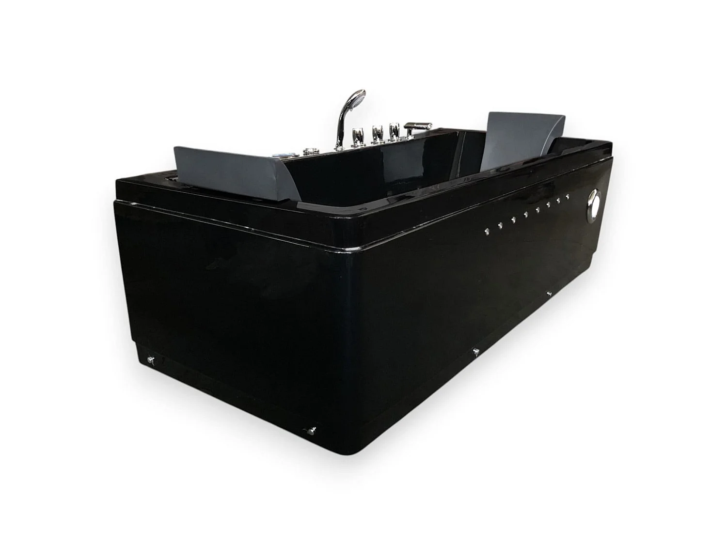 Baignoire Balnéo Noir 180 X 85 cm Double Pumpe Air et Eau 20 jets – Rose