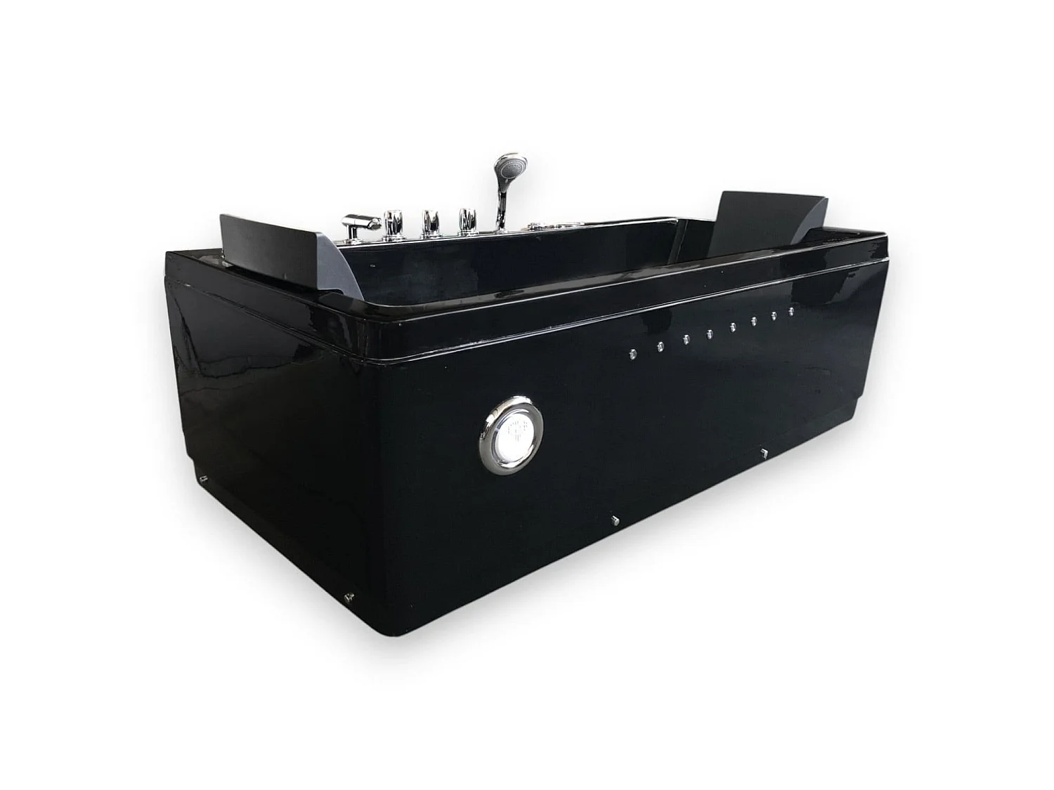Baignoire Balnéo Noir 180 X 85 cm Double Pumpe Air et Eau 20 jets – Rose