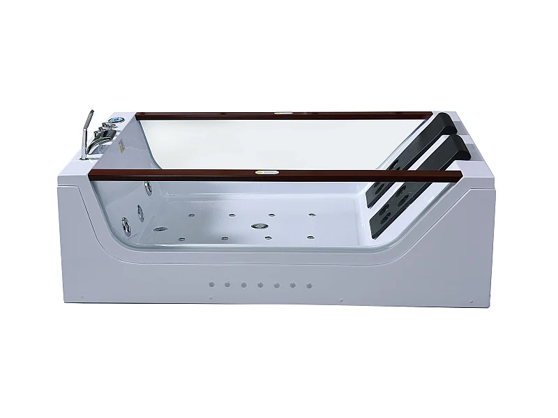 Whirlpoolbadewanne 180 x 120 cm weiß für 2 Personen 18 Düsen - Pearl