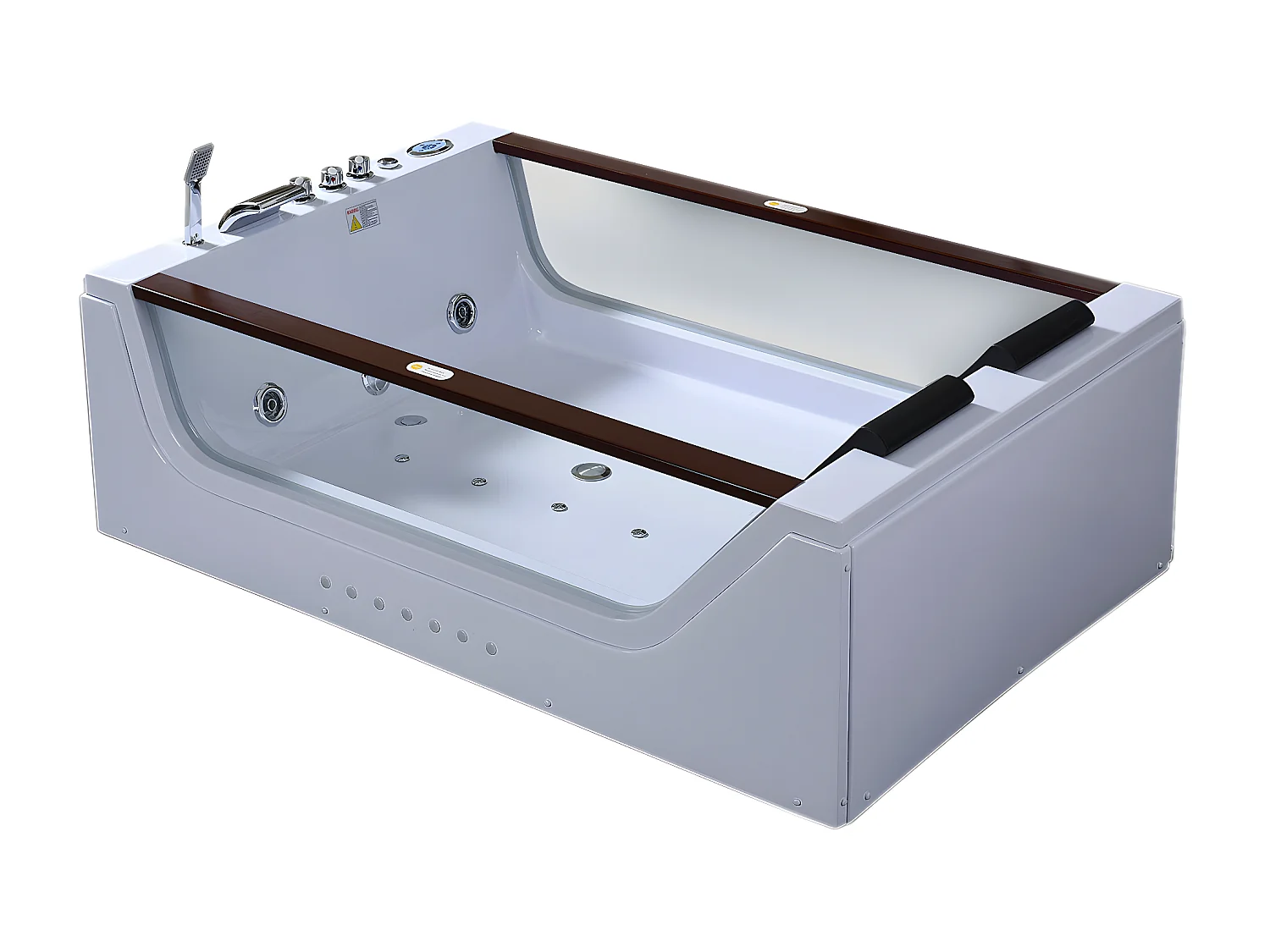Whirlpoolbadewanne 180 x 120 cm weiß für 2 Personen 18 Düsen - Pearl