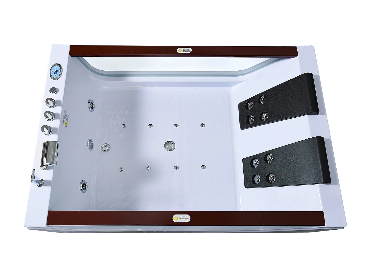 Whirlpoolbadewanne 180 x 120 cm weiß für 2 Personen 18 Düsen - Pearl