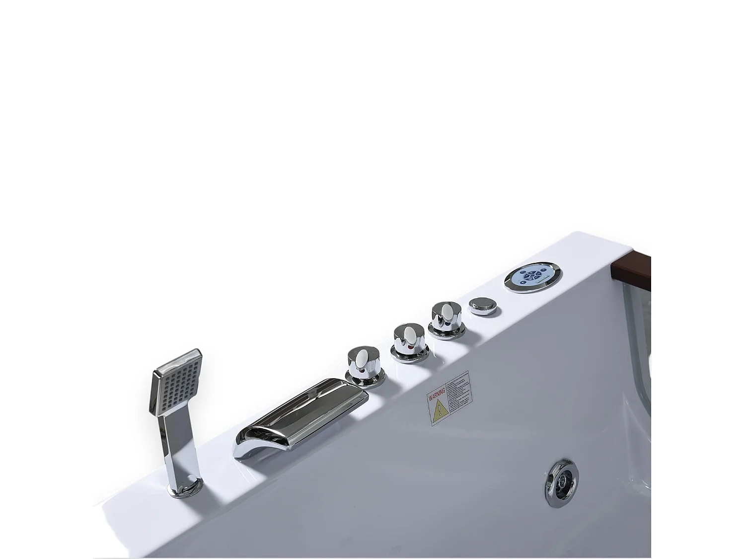 2-Person Whirlpool Bathtub 180 x 120 cm, 18 Jets – Pearl