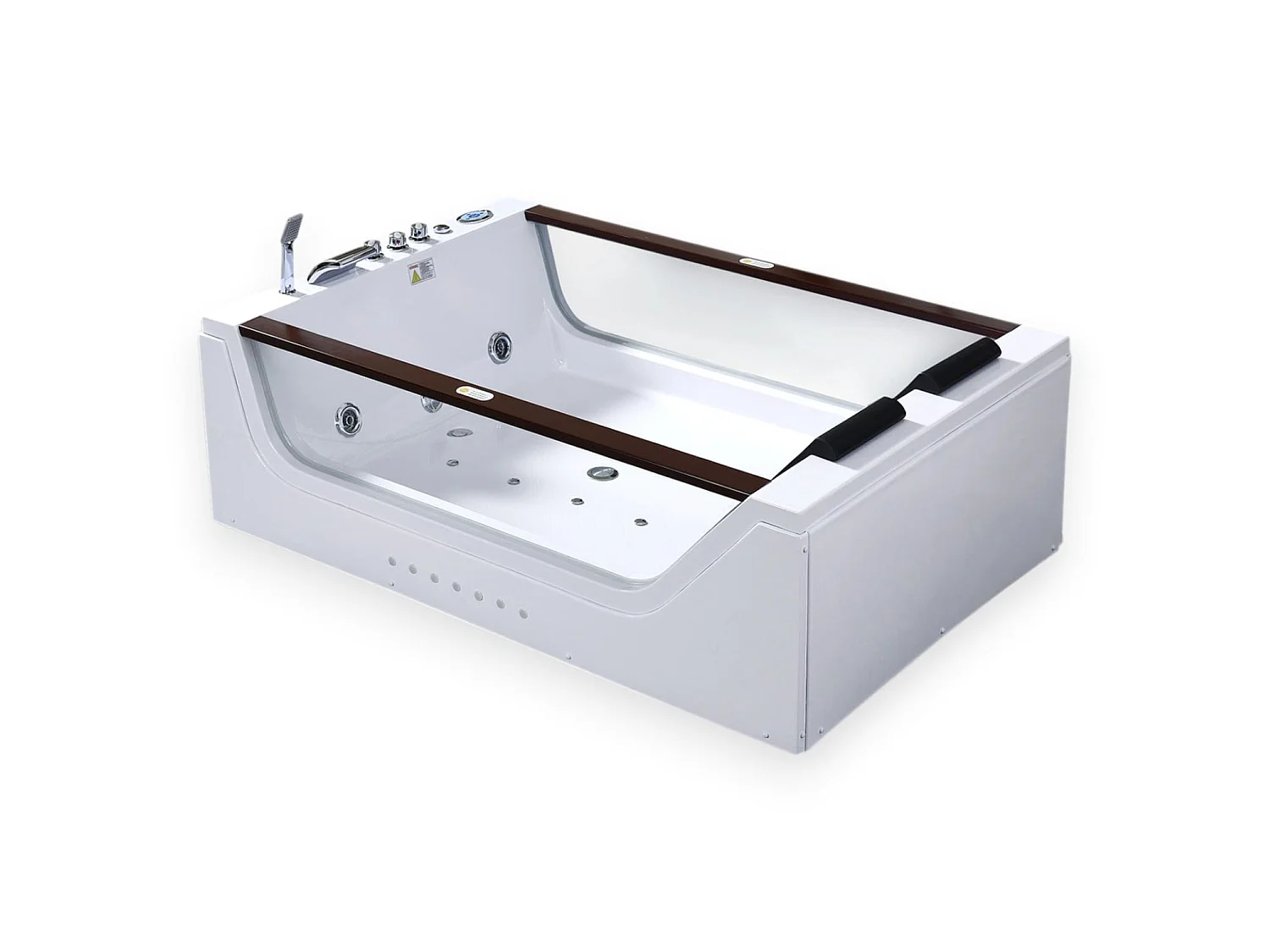 2-Person Whirlpool Bathtub 180 x 120 cm, 18 Jets – Pearl