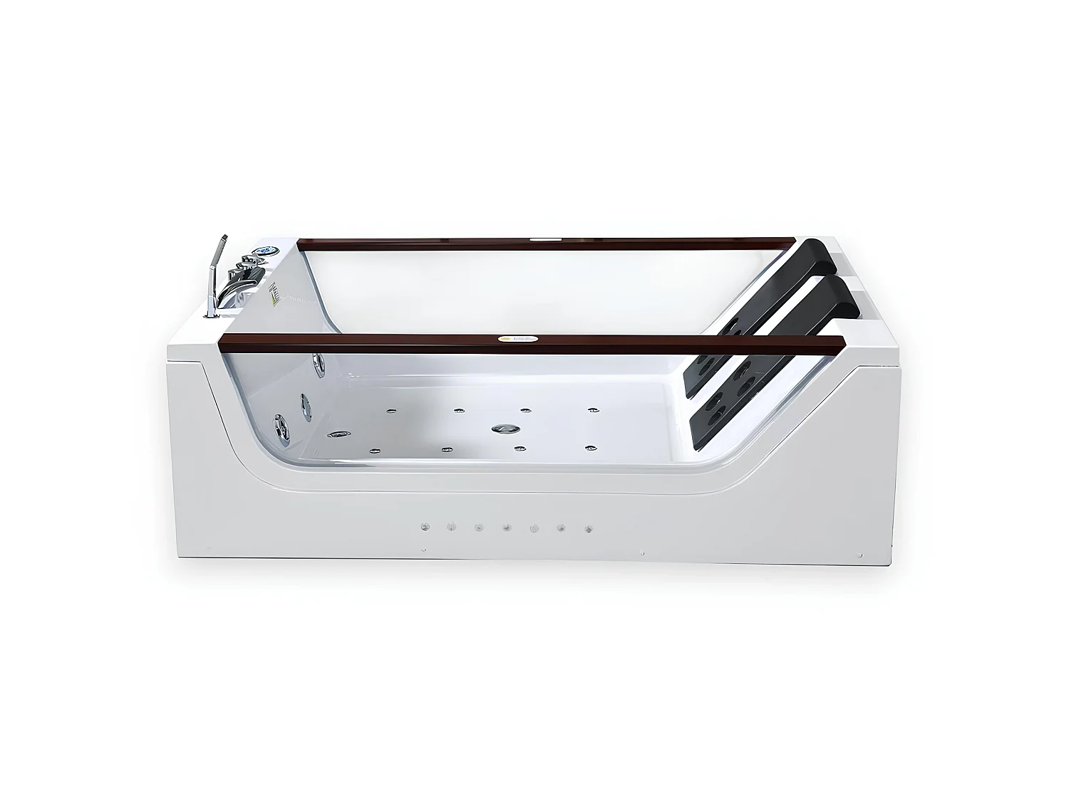 2-Person Whirlpool Bathtub 180 x 120 cm, 18 Jets – Pearl