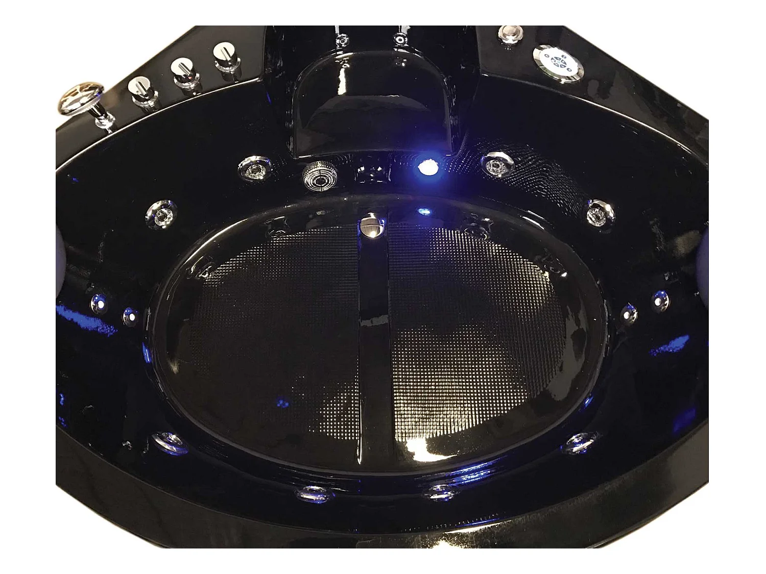 Whirlpoolbadewanne 150 x 150 cm Schwarz Chromotherapie 14 Düsen - Verbena