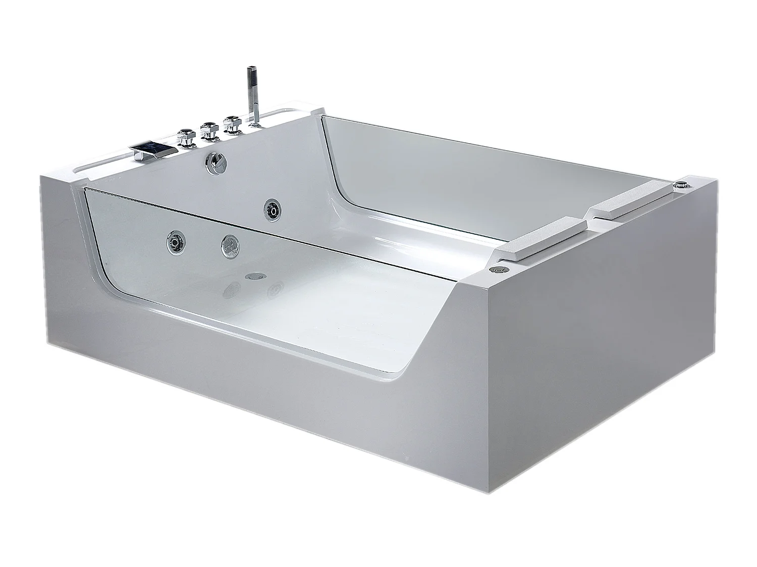 Hydromassagebad met 2 panoramische glazen 170 x 120 cm 8 jets – Gemma