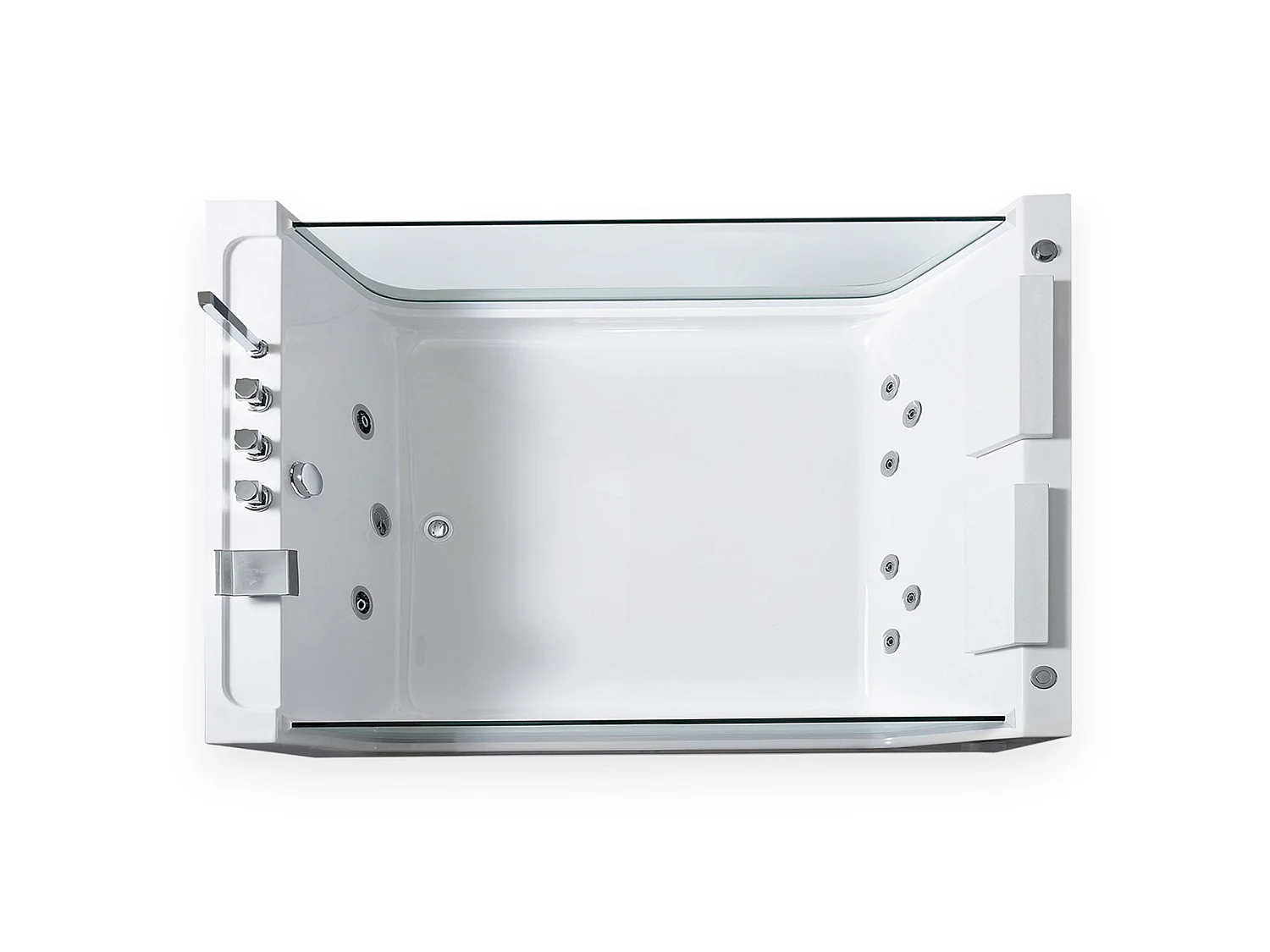 Baignoire hydromassage avec 2 verre panoramique 170 X 120 cm 8 jets – Gemma