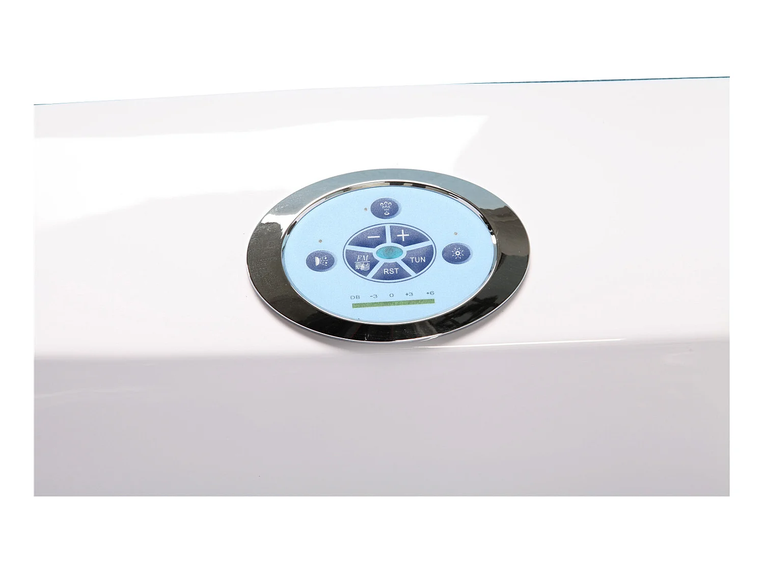 Whirlpoolbadewanne 180 x 96 cm weiß mit Frontglas 9 Düsen - Jasmine