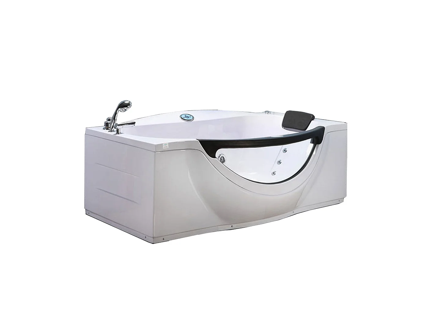 Baignoire Balnèo blanc 180 X 96 cm avec verre frontal 9 jets – Jasmine