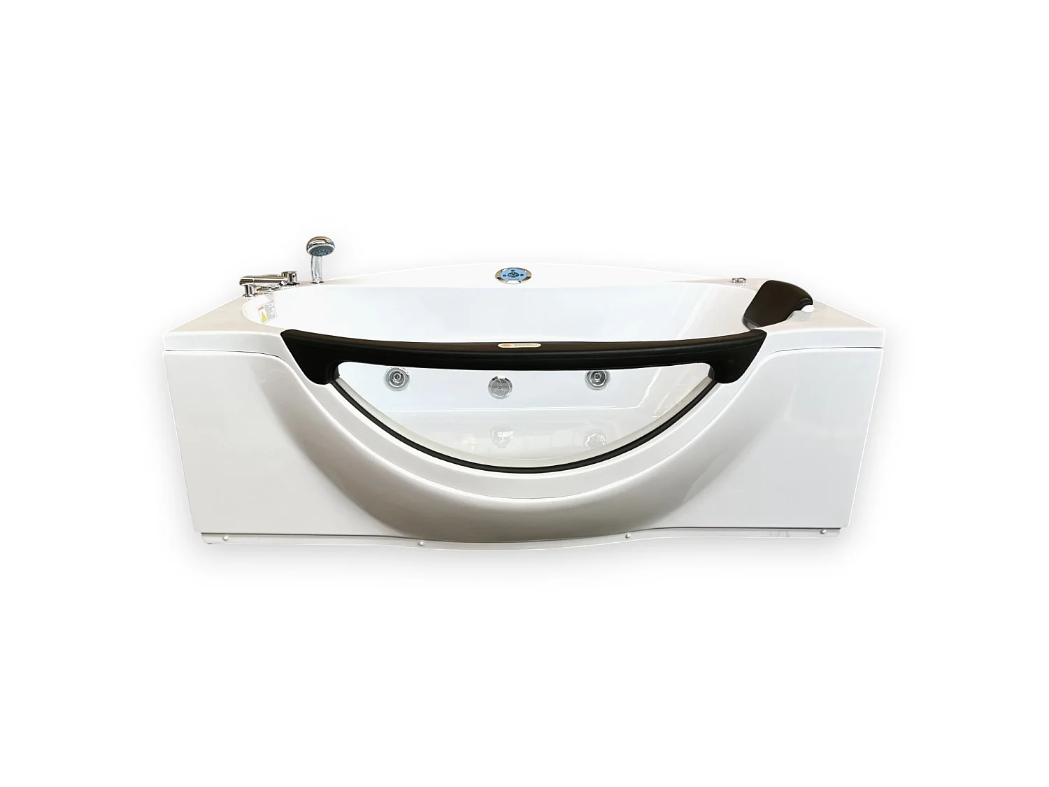 Baignoire Balnèo blanc 180 X 96 cm avec verre frontal 9 jets – Jasmine
