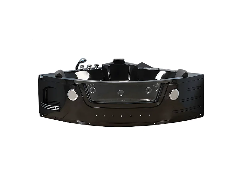 Banheira hidromassagem preta 140 X 140 cm Cromoterapia 12 jatos - Waterlily