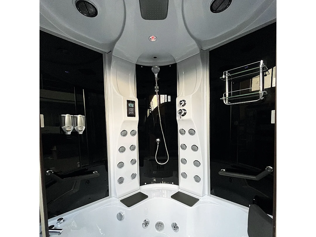 Baignoire-douche hydromassante d’angle 150 × 150 cm – Narciso