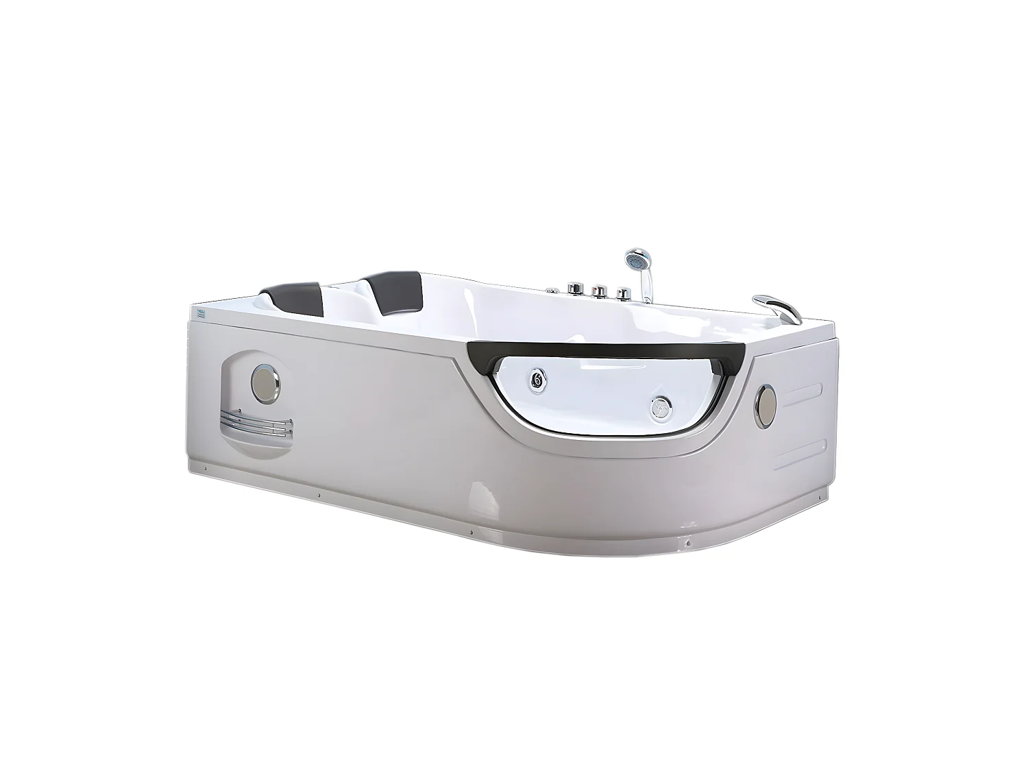 Baignoire Balnèo blanc 180 X 120 cm Chromothérapie 8 jets – Poppy