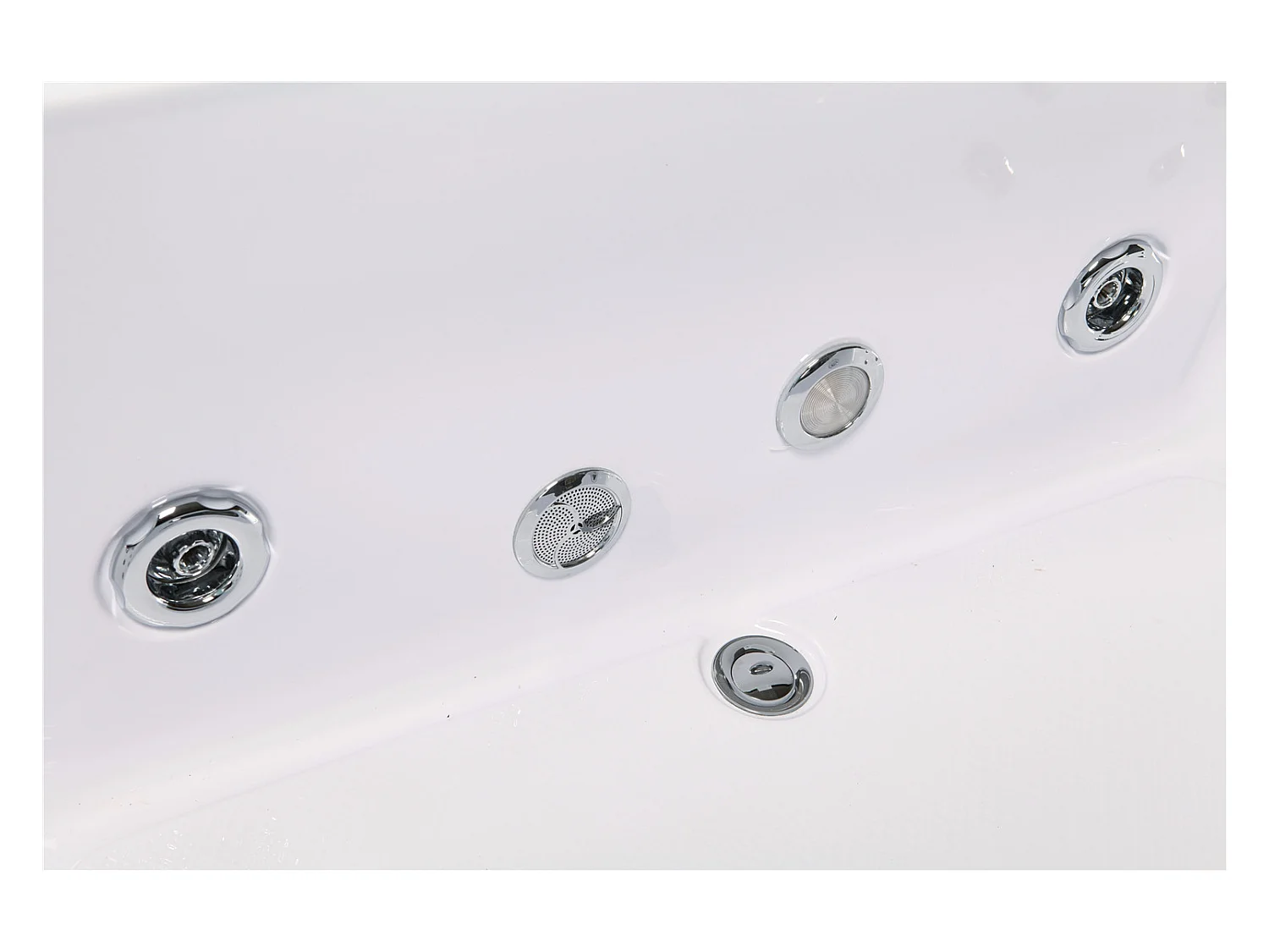 Whirlpoolbadewanne 180 x 90 cm weiß Chromotherapie 16 Düsen - Eden