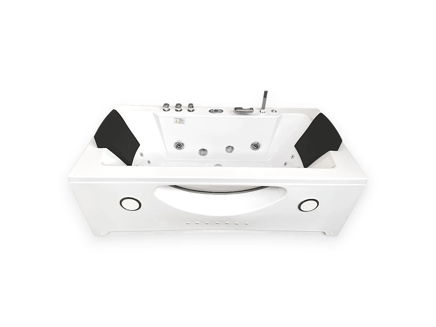Wit hydromassagebad Chromotherapie 180 x 90 cm 16 jets – Eden