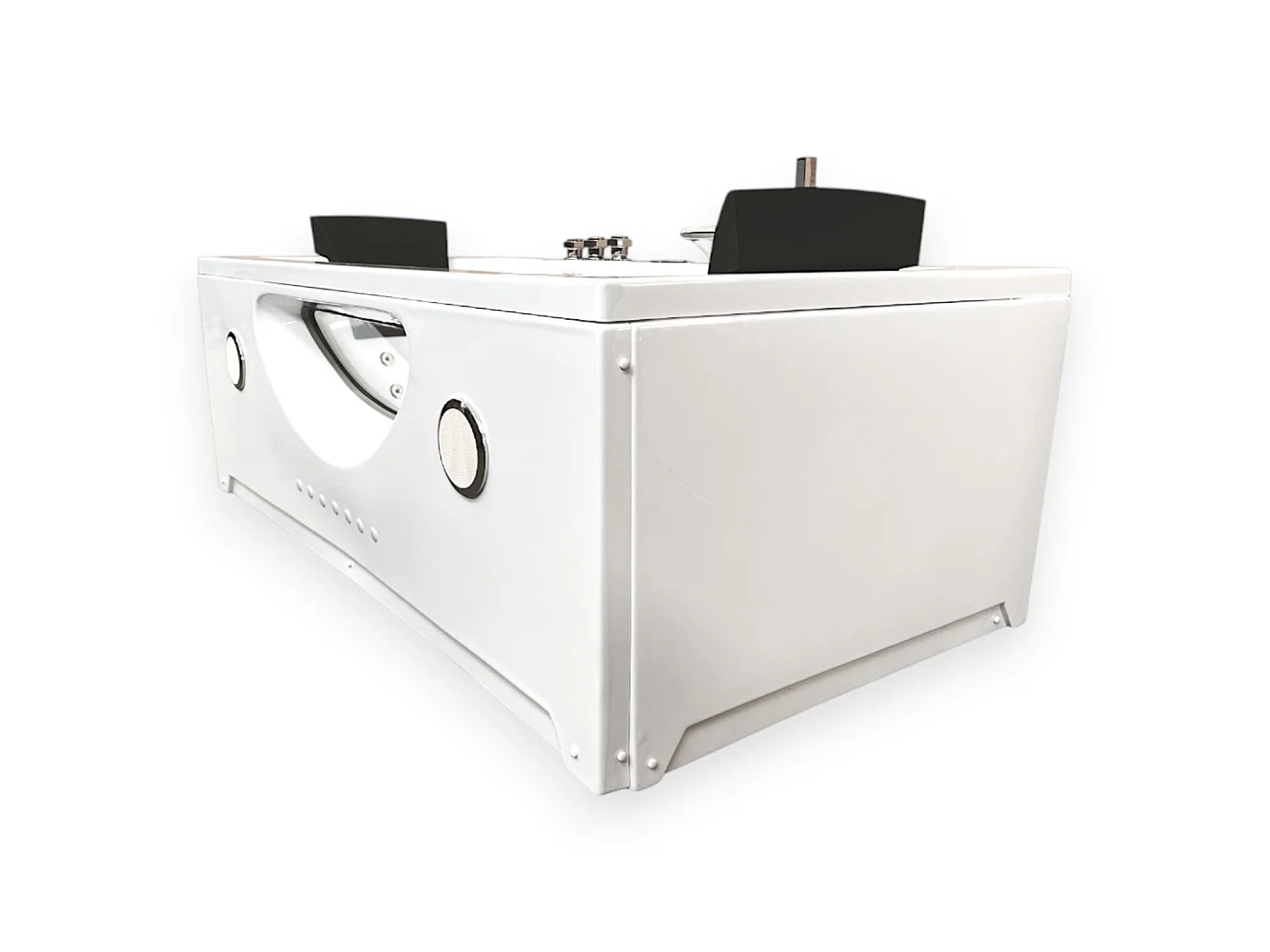 Wit hydromassagebad Chromotherapie 180 x 90 cm 16 jets – Eden