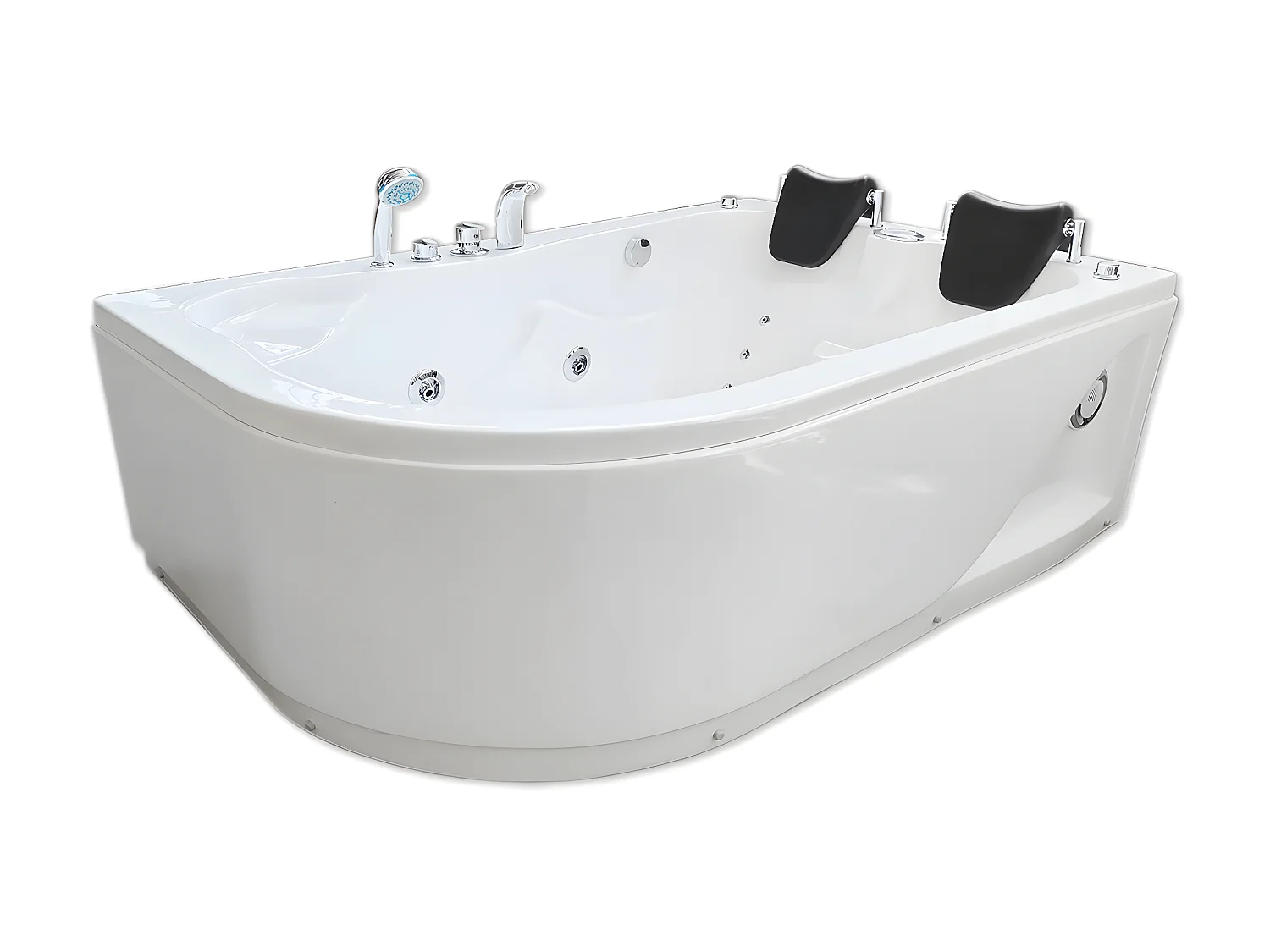 Whirlpoolbadewanne 170 x 115 cm weiß für 2 Personen 15 Düsen - Dahlia
