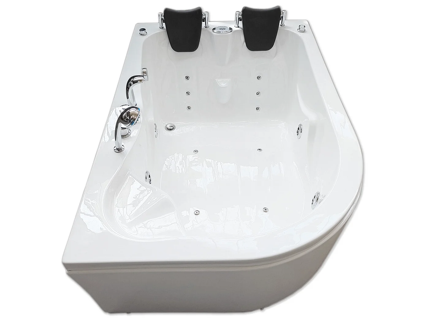 Whirlpoolbadewanne 170 x 115 cm weiß für 2 Personen 15 Düsen - Dahlia