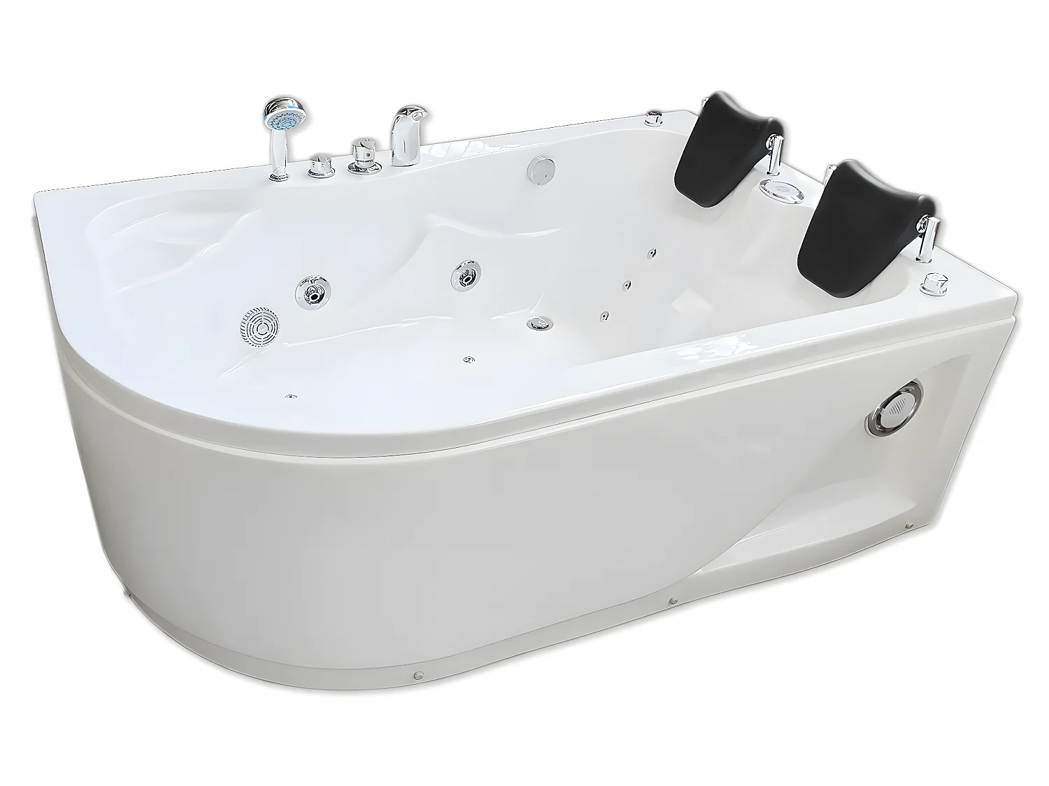 Baignoire Balnèo blanc 170 X 115 cm pour 2 personnes 15 jets– Dahlia