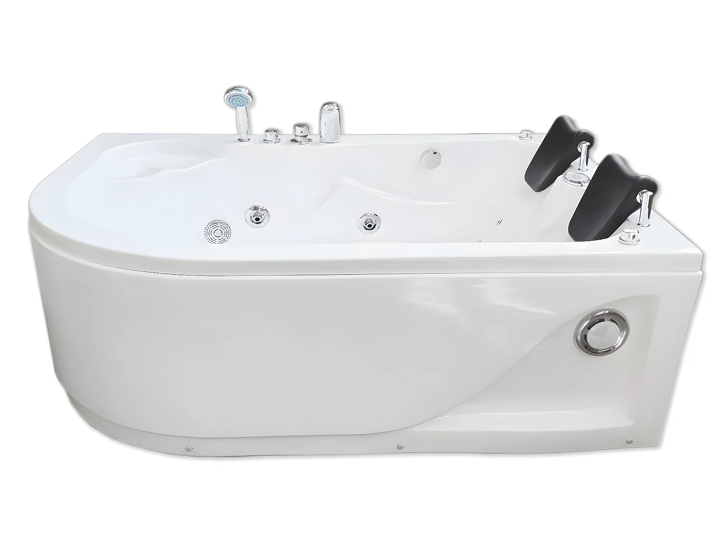 Baignoire Balnèo blanc 170 X 115 cm pour 2 personnes 15 jets– Dahlia