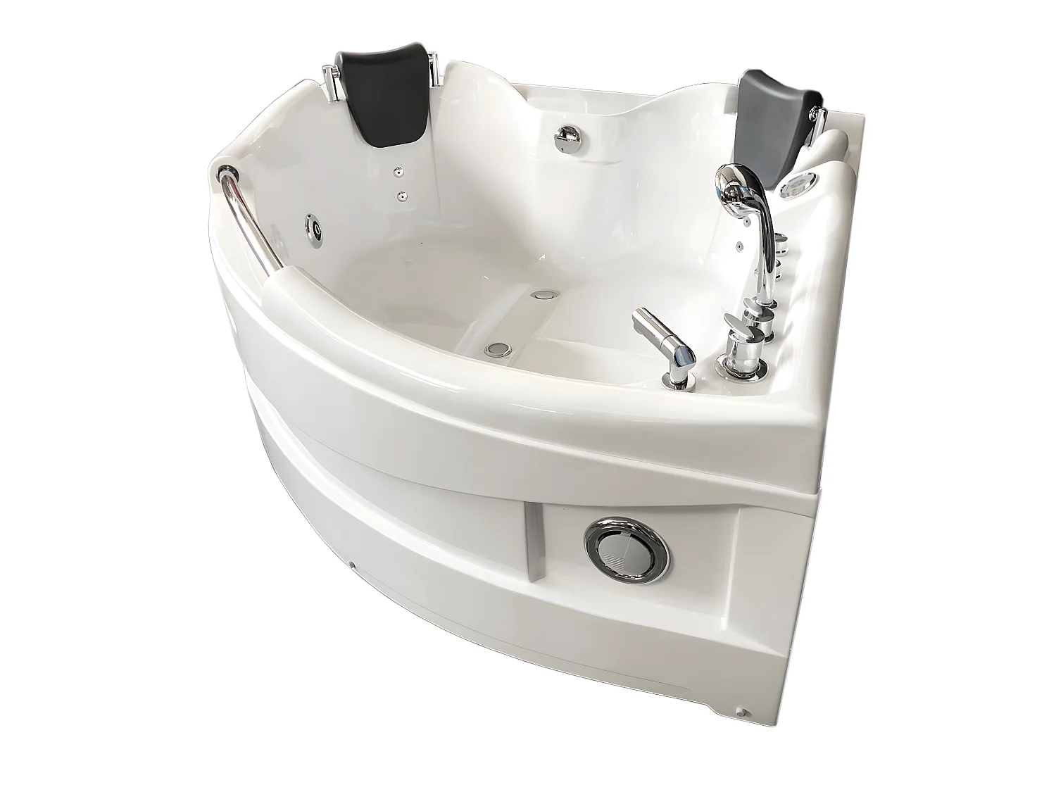 Vasca idromassaggio bianca 150 X 150 cm Cromoterapia 9 getti – Alyssa