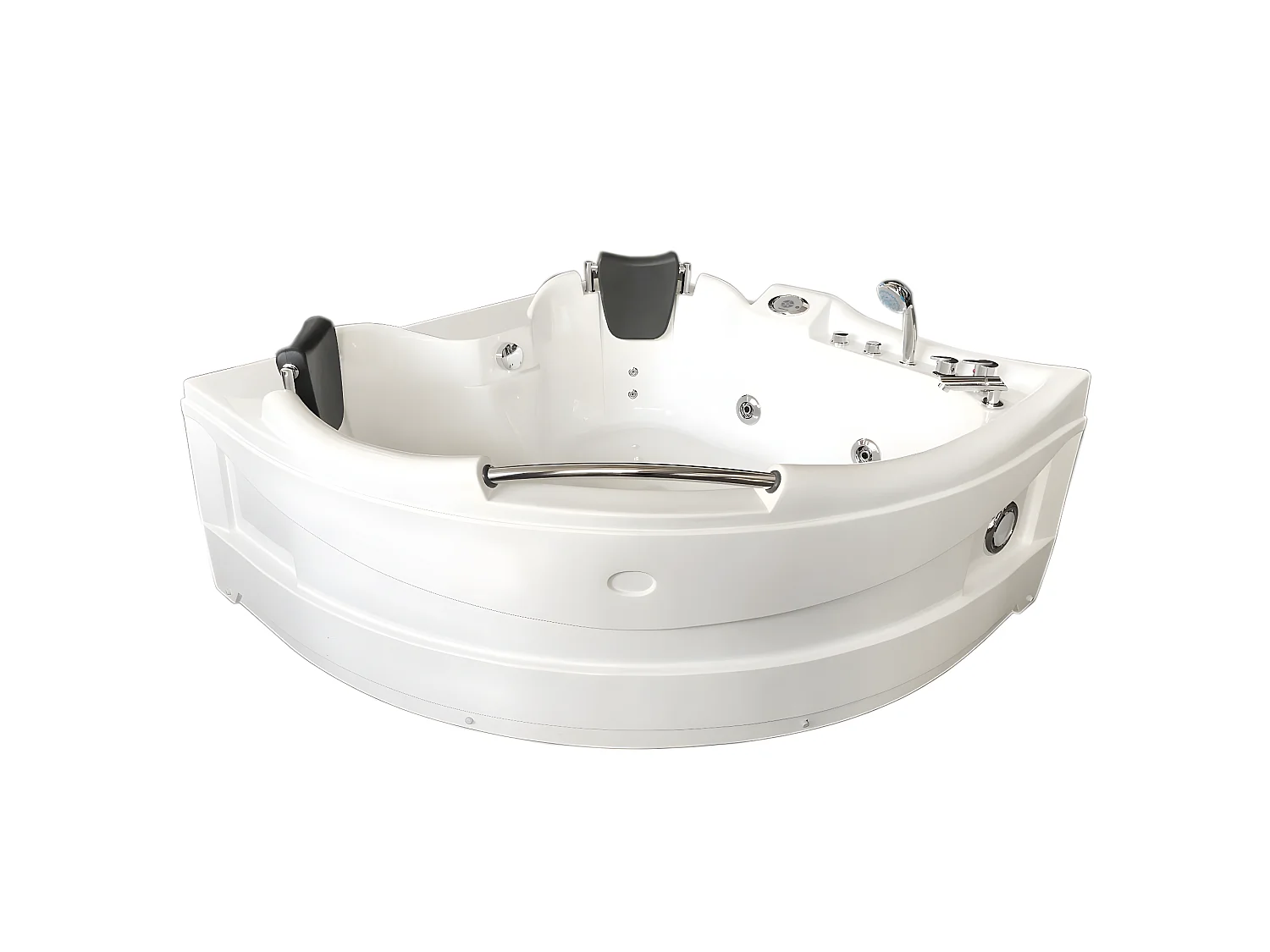 Baignoire Balnéo blanc 150 X 150 cm Chromothérapie 9 jets – Alyssa