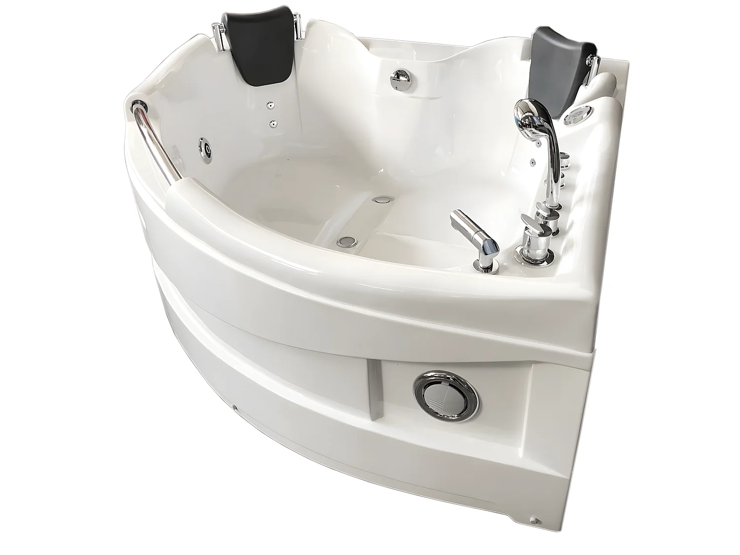 Baignoire Balnéo blanc 150 X 150 cm Chromothérapie 9 jets – Alyssa