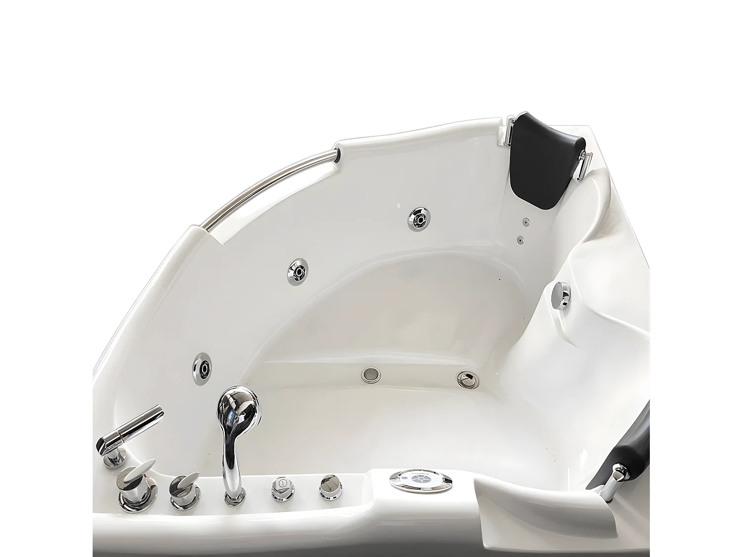 Baignoire Balnéo blanc 150 X 150 cm Chromothérapie 9 jets – Alyssa