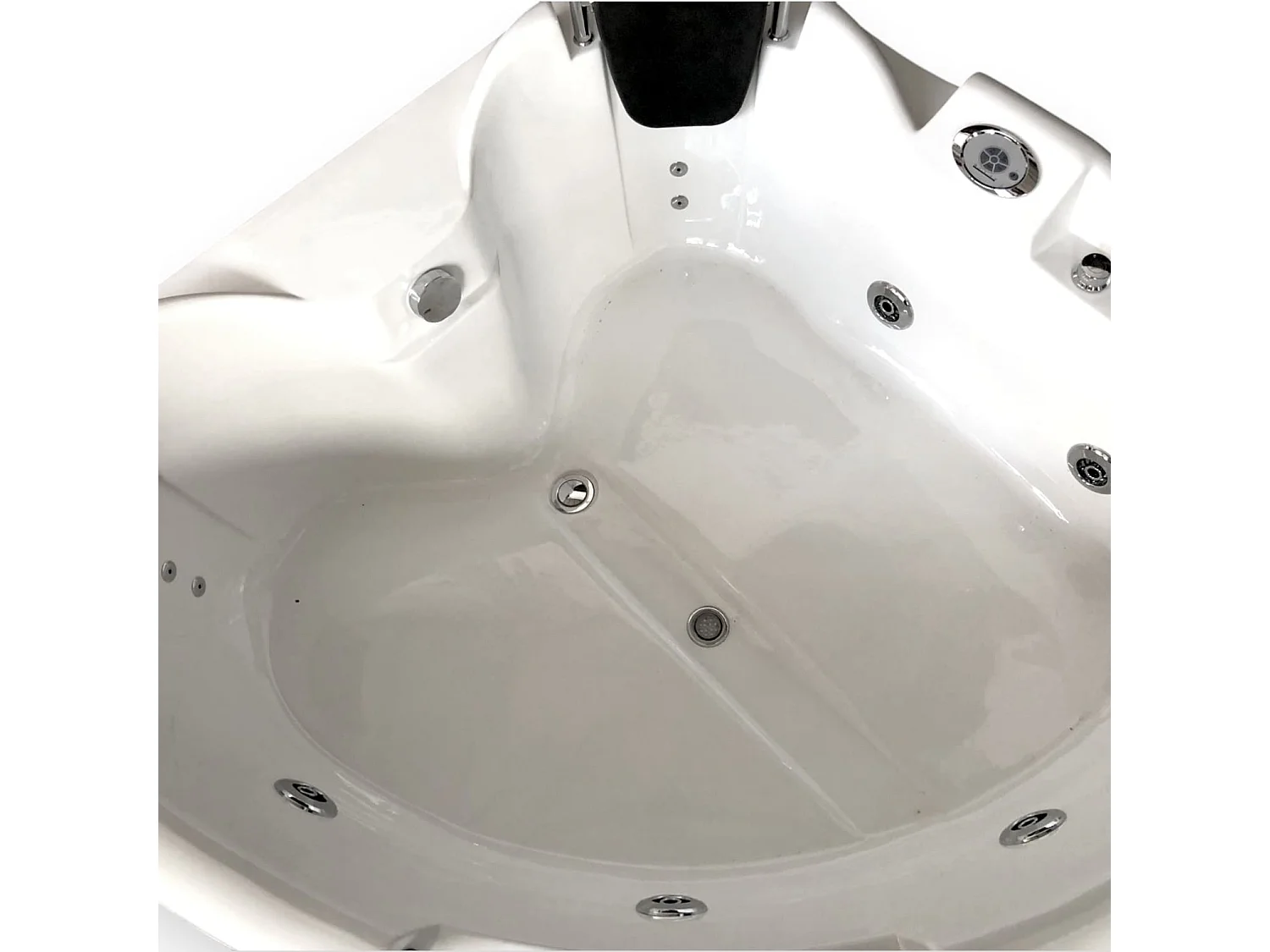 Baignoire Balnéo blanc 150 X 150 cm Chromothérapie 9 jets – Alyssa
