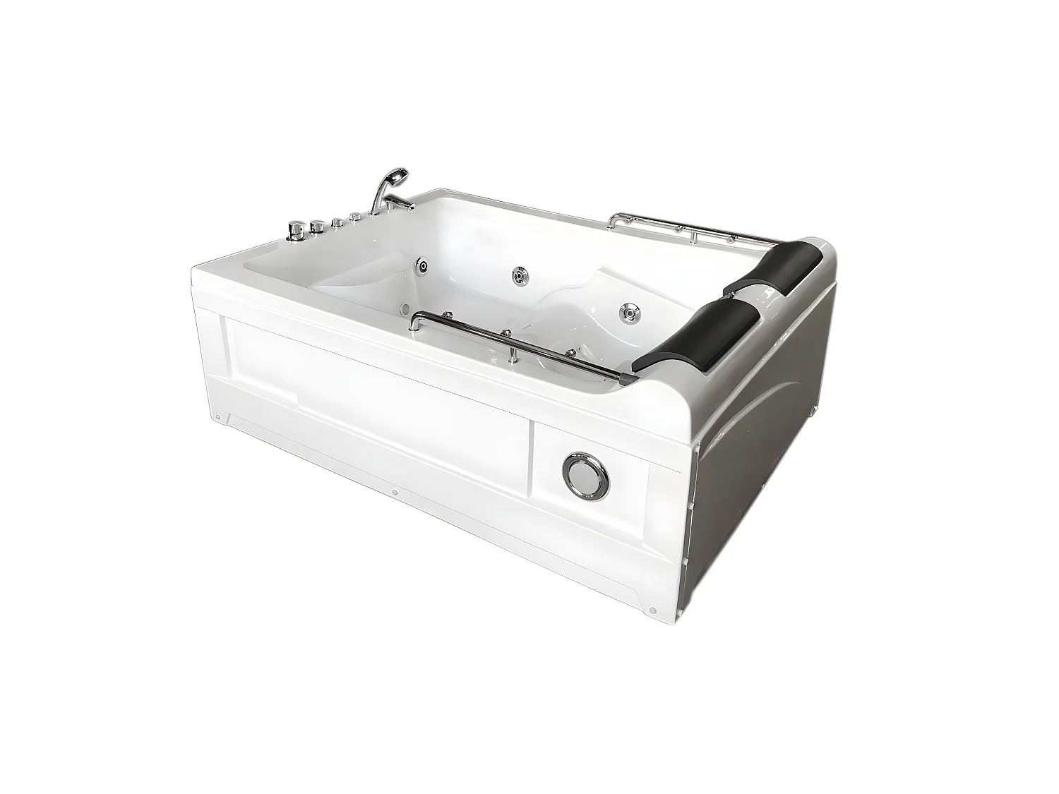 Whirlpoolbadewanne 175 x 132 cm weiß Doppelpumpe 14 Düsen - Calla