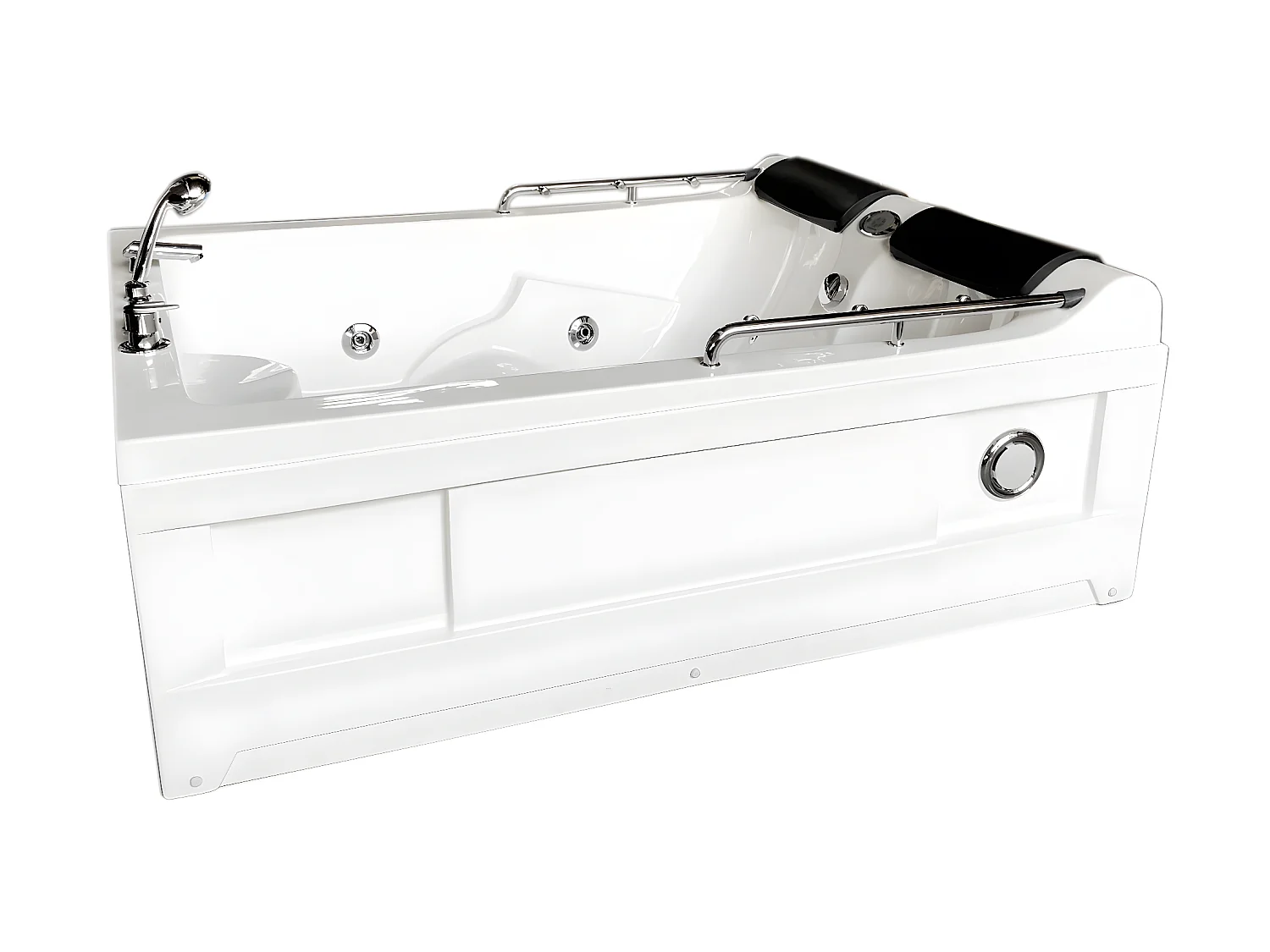 Whirlpoolbadewanne 175 x 132 cm weiß Doppelpumpe 14 Düsen - Calla