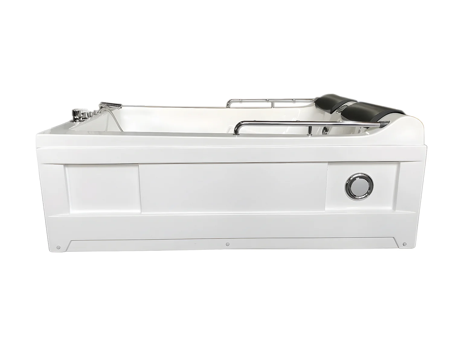 Whirlpoolbadewanne 175 x 132 cm weiß Doppelpumpe 14 Düsen - Calla