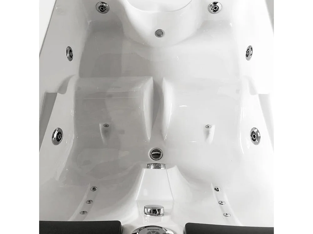 Baignoire Balnèo Blanc 175 X 132 cm Chromothérapie 14 jets – Calla
