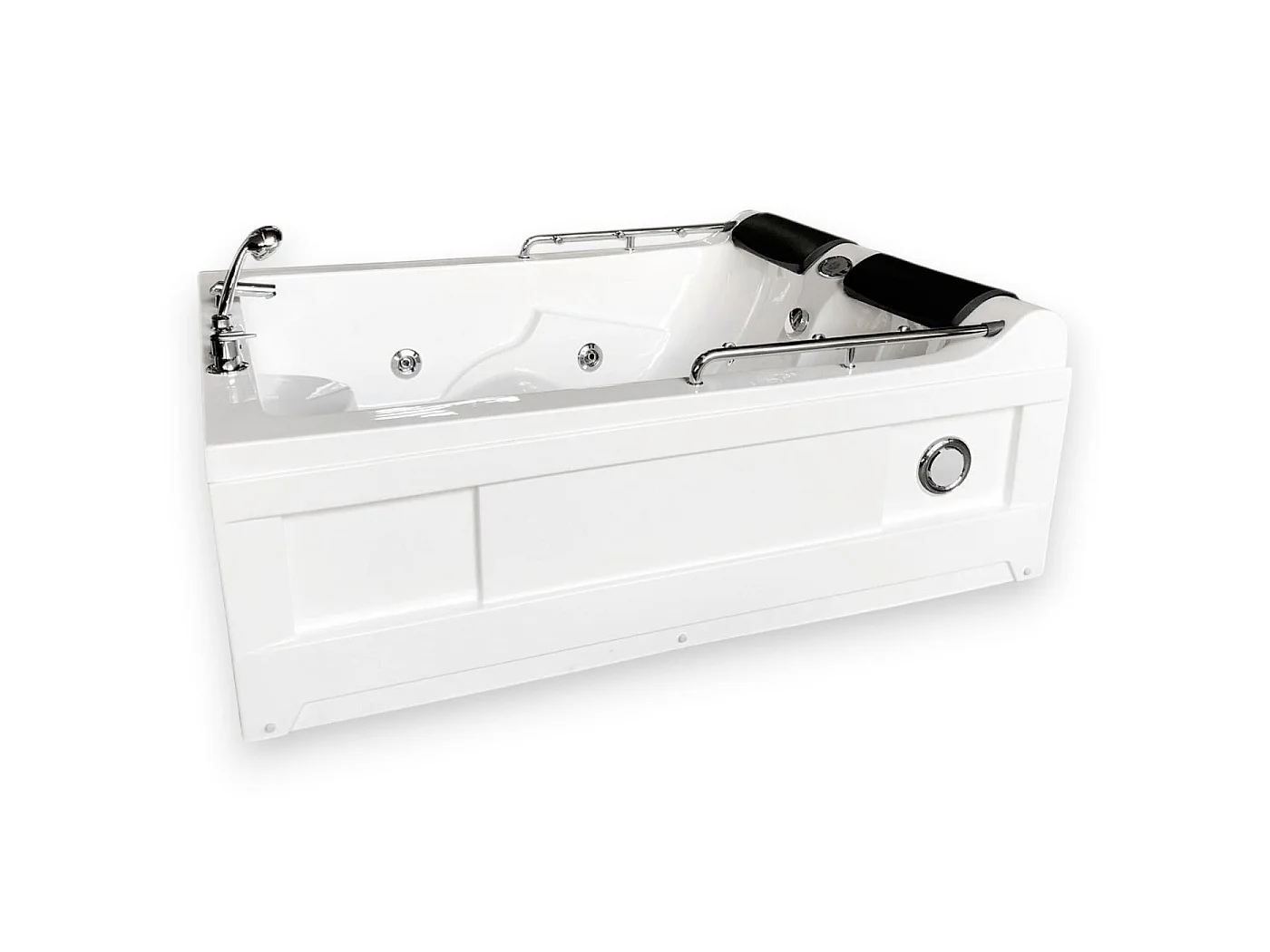 Baignoire Balnèo Blanc 175 X 132 cm Chromothérapie 14 jets – Calla