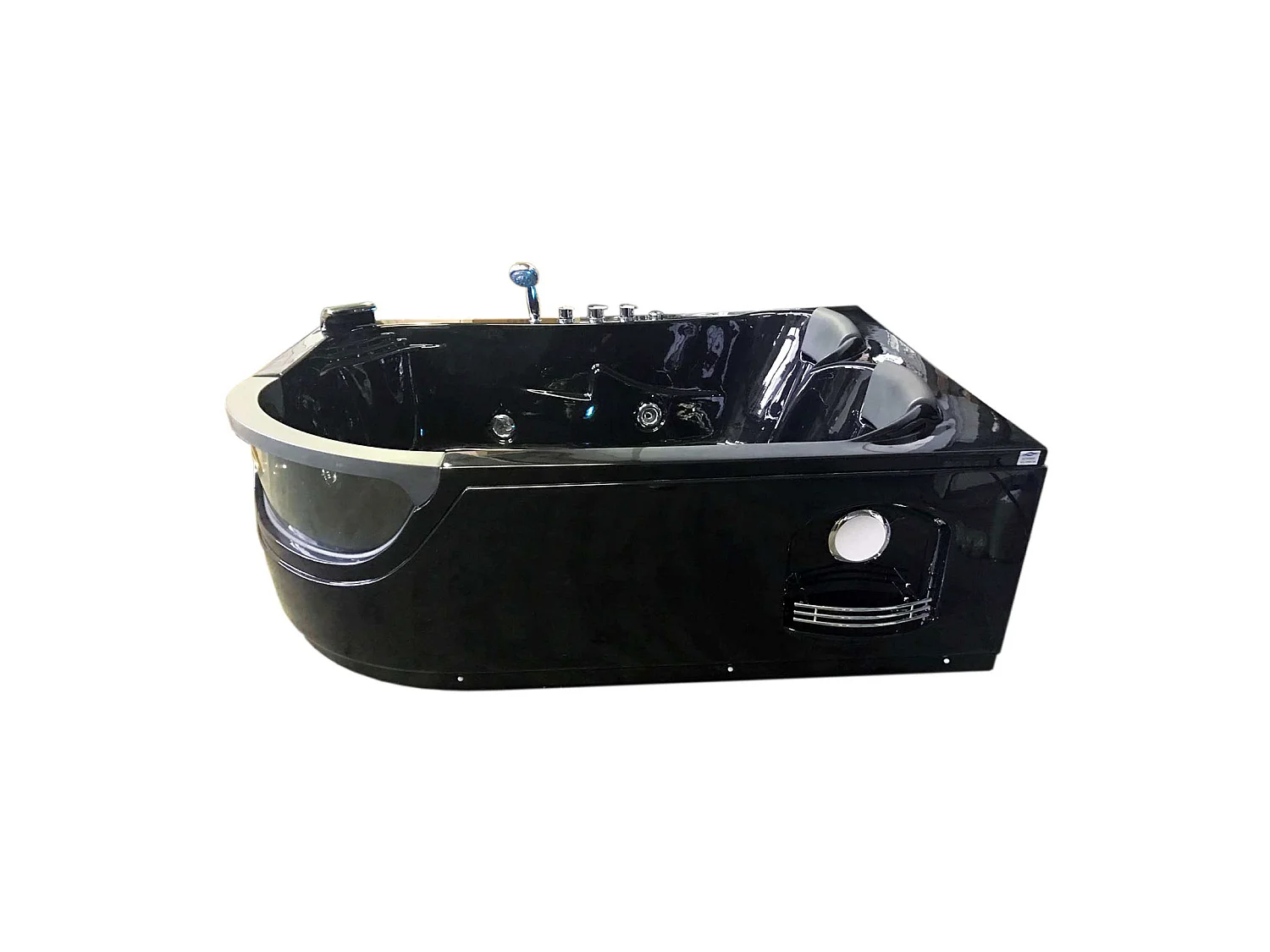 Whirlpoolbadewanne 180 x 120 cm Schwarz für 2 Personen 8 Düsen - Bluebell