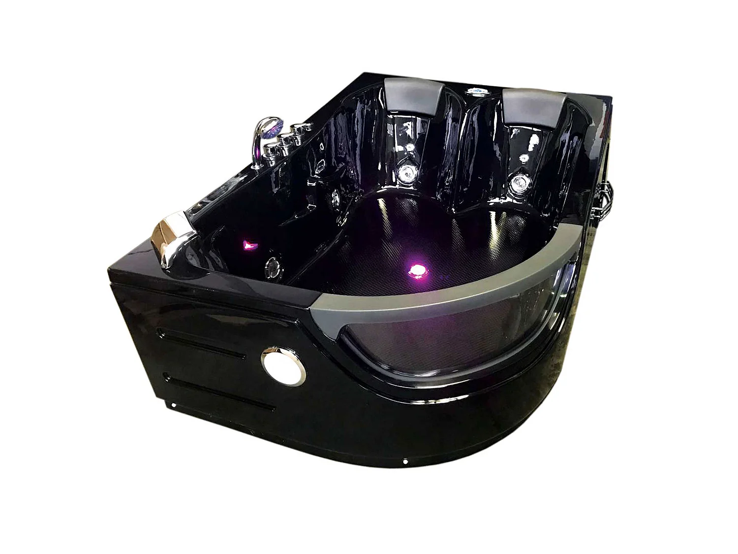 Baignoire Balnèo hydromassage noir 120 x 180 cm 8 jets – Bluebell