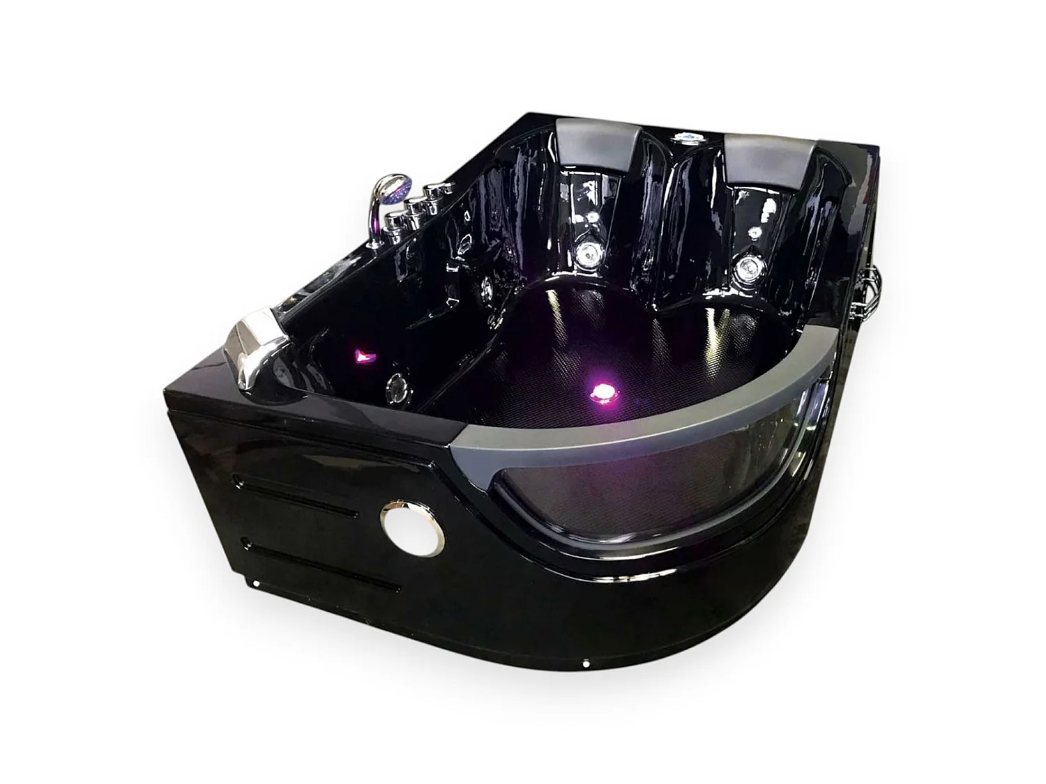 Baignoire Balnèo hydromassage noir 120 x 180 cm 8 jets – Bluebell