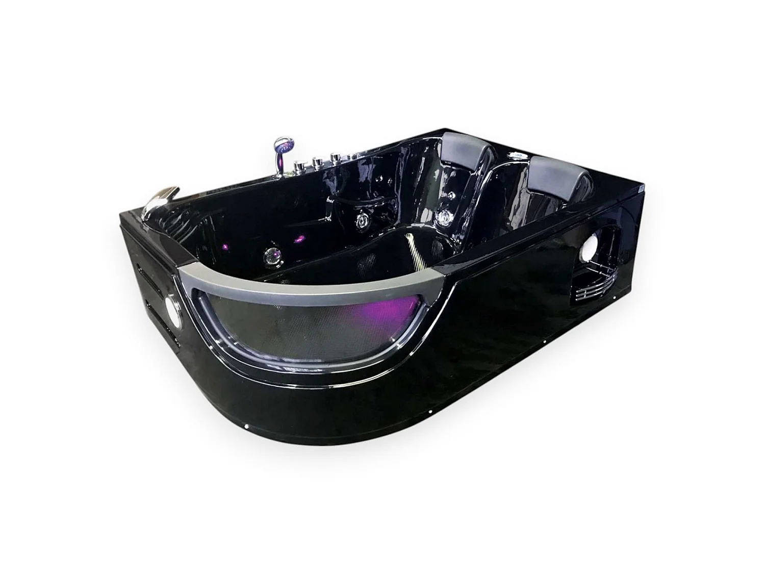 Baignoire Balnèo hydromassage noir 120 x 180 cm 8 jets – Bluebell