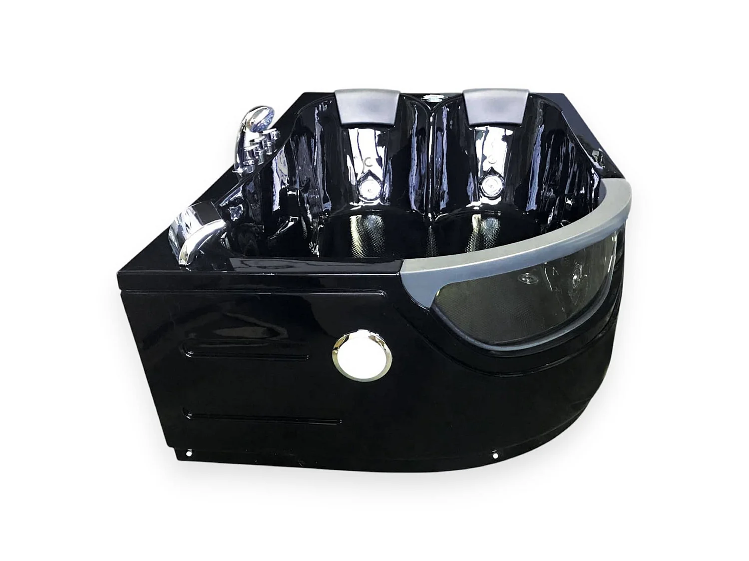 Baignoire Balnèo hydromassage noir 120 x 180 cm 8 jets – Bluebell